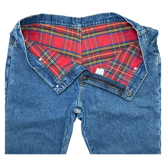 L.L. Bean Vintage Plaid-lined Jeans 42 - Picture 6 of 9